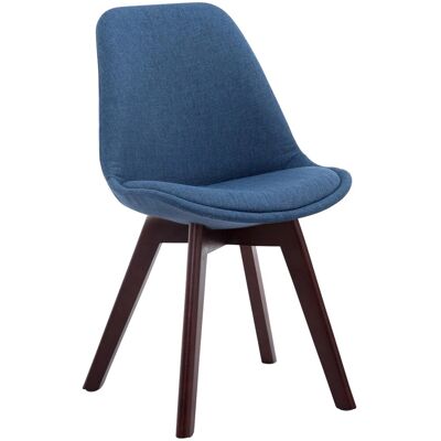 DELUKE Besucherstuhl LAGOS Stoff Blau 48x55x84cm Dunkelbraun Konferenzstuhl Wartezimmerstuhl Bürostuhl DELUKE Besucherstuhl LAGOS Stoff Blau 48x55x84cm Dunkelbraun Konferenzstuhl Wartezimmerstuhl Bürostuhl