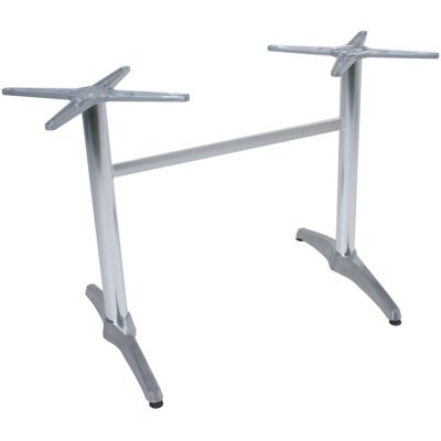 DELUKE Tischgestell LARA Doppelwangen Aluminium Silber 72x60x102cm Tischuntergestell Tischbeine DELUKE Tischgestell LARA Doppelwangen Aluminium Silber 72x60x102cm Tischuntergestell Tischbeine