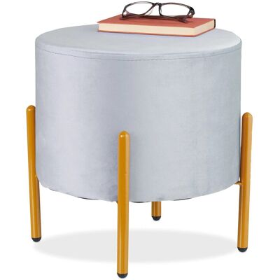 Relaxdays Hocker Samt Grau Gepolstert 39 cm x 37 cm 3,2 kg Relaxdays Hocker Samt Grau Gepolstert 39 cm x 37 cm 3,2 kg