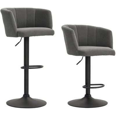 HOMCOM Barhocker Polyester Schaumstoff Dunkelgrau 59L x 53B x 89-110H cm HOMCOM Barhocker Polyester Schaumstoff Dunkelgrau 59L x 53B x 89-110H cm