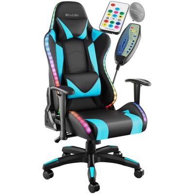 Tectake Gamingstuhl Tartaros Ergonomische Form Mit Verstellbarer Rückenlehne Mit Led Beleuchtung und Massagefunktion 69 x 66 50 x 126 cm Schwarz Azu Tectake Gamingstuhl Tartaros Ergonomische Form Mit Verstellbarer Rückenlehne Mit Led Beleuchtung und Massagefunktion 69 x 66 50 x 126 cm Schwarz Azu