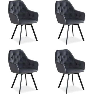 Homestyle4u Polsterstuhl Drehbar 4er Set in Grau 2352 Homestyle4u Polsterstuhl Drehbar 4er Set in Grau 2352