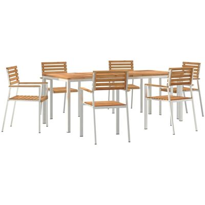 vidaXL 7-Teiliges Gartentischset aus Massivem Holz Teak 3334787 vidaXL 7-Teiliges Gartentischset aus Massivem Holz Teak 3334787