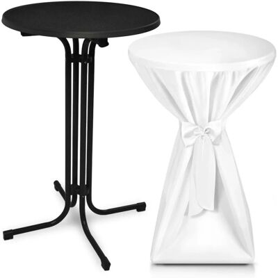 Beautissu Bellini Stehtisch ø 80cm Schwarz mit Premium Stehtischhusse ø 80cm Weiß Beautissu Bellini Stehtisch ø 80cm Schwarz mit Premium Stehtischhusse ø 80cm Weiß