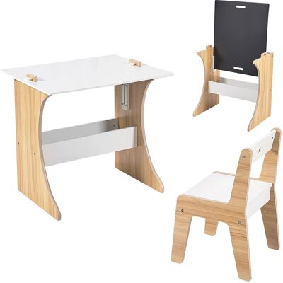 Relaxdays Kindersitzgruppe mit Tafel MDF Weiß Beschreibbar 56 cm x 60 cm x 50 cm Relaxdays Kindersitzgruppe mit Tafel MDF Weiß Beschreibbar 56 cm x 60 cm x 50 cm