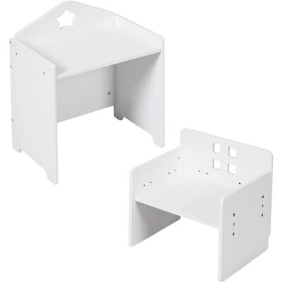 Relaxdays Kindersitzgruppe mit Tafel MDF Weiß Platzsparend 48,5 cm x 38 cm x 30 cm, 34 cm x 35 cm x 27,5 cm Relaxdays Kindersitzgruppe mit Tafel MDF Weiß Platzsparend 48,5 cm x 38 cm x 30 cm, 34 cm x 35 cm x 27,5 cm