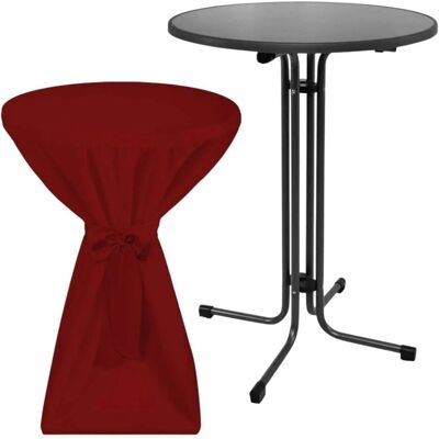 Beautissu Sylt Stehtisch ø 80cm Grau mit Premium Stehtischhusse ø 80cm Bordeaux Beautissu Sylt Stehtisch ø 80cm Grau mit Premium Stehtischhusse ø 80cm Bordeaux