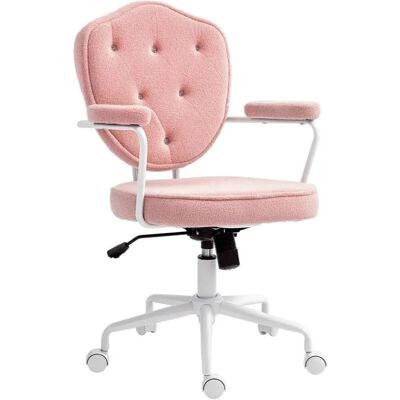 HOMCOM Bürostuhl mit Fußstütze Polyester Rosa 63L x 61,5B x 93-101H cm HOMCOM Bürostuhl mit Fußstütze Polyester Rosa 63L x 61,5B x 93-101H cm