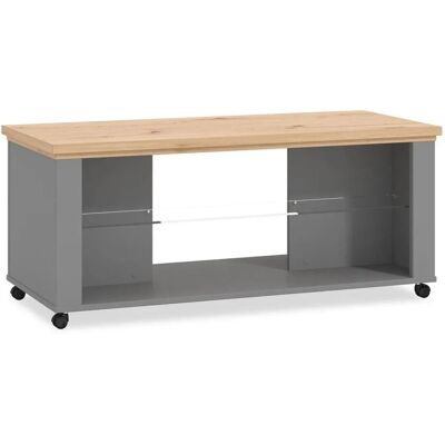 Homestyle4u Couchtisch Holz Glas Grau Rechteckig Wohnzimmertisch mit Rollen 2302 Homestyle4u Couchtisch Holz Glas Grau Rechteckig Wohnzimmertisch mit Rollen 2302