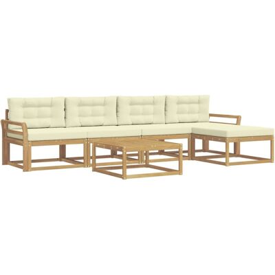 vidaXL Outdoor-Sofagarnitur 6 Stk Weiß und Creme 79 x 79 x 37 cm 3386339 vidaXL Outdoor-Sofagarnitur 6 Stk Weiß und Creme 79 x 79 x 37 cm 3386339