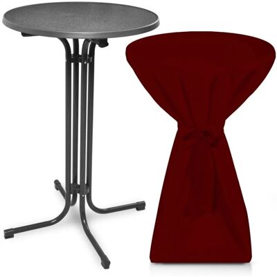 Beautissu Bellini Stehtisch ø 80cm Grau mit Premium Stehtischhusse ø 80cm Bordeaux Beautissu Bellini Stehtisch ø 80cm Grau mit Premium Stehtischhusse ø 80cm Bordeaux