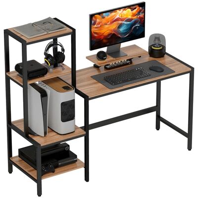 HOMCOM Computertisch Spanplatte Metall Braun 150L x 48B x 125H cm HOMCOM Computertisch Spanplatte Metall Braun 150L x 48B x 125H cm
