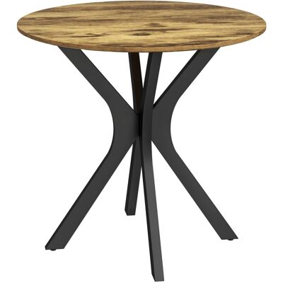HOMCOM Esstisch für 2 Personen MDF Stahl Rustikal-Braun Ø78 x 75H cm HOMCOM Esstisch für 2 Personen MDF Stahl Rustikal-Braun Ø78 x 75H cm