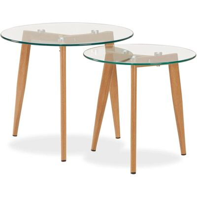 Homestyle4u Glastische Beistelltisch Couchtisch Glas Rund 2 er Set 1822 Homestyle4u Glastische Beistelltisch Couchtisch Glas Rund 2 er Set 1822