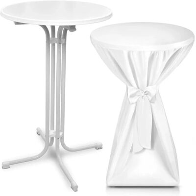Beautissu Bellini Stehtisch ø 80cm Weiß mit Premium Stehtischhusse ø 80cm Weiß Beautissu Bellini Stehtisch ø 80cm Weiß mit Premium Stehtischhusse ø 80cm Weiß