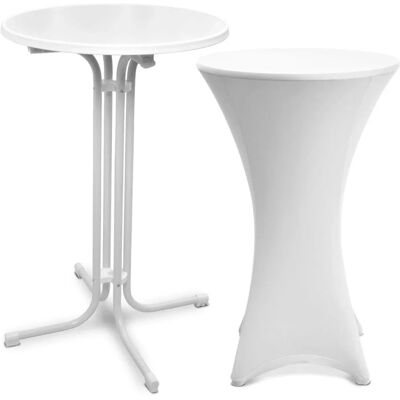 Beautissu Bellini Stehtisch ø 80cm Weiß mit Stella Stehtischhusse ø 80cm Weiß Beautissu Bellini Stehtisch ø 80cm Weiß mit Stella Stehtischhusse ø 80cm Weiß
