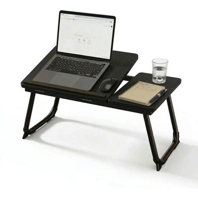 Relaxdays Laptoptisch Stahl MDF Schwarz Höhenverstellbar Klappbar 56 cm x 33 cm x 23,5 cm Relaxdays Laptoptisch Stahl MDF Schwarz Höhenverstellbar Klappbar 56 cm x 33 cm x 23,5 cm