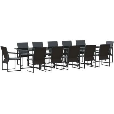 vidaXL Garten Essgruppe 13-Tlg Schwarz Stahl 3335862 vidaXL Garten Essgruppe 13-Tlg Schwarz Stahl 3335862