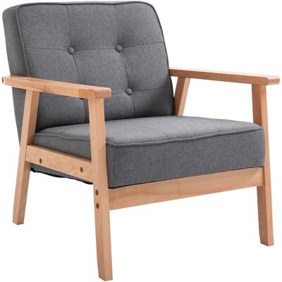 HOMCOM Polsterstuhl mit Armlehnen Holzrahmen 64,5 x 70 x 74 cm HOMCOM Polsterstuhl mit Armlehnen Holzrahmen 64,5 x 70 x 74 cm