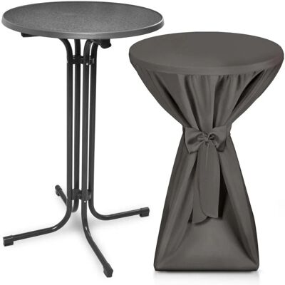 Beautissu Bellini Stehtisch ø 70cm Grau mit Premium Stehtischhusse ø 70cm Anthrazit Beautissu Bellini Stehtisch ø 70cm Grau mit Premium Stehtischhusse ø 70cm Anthrazit