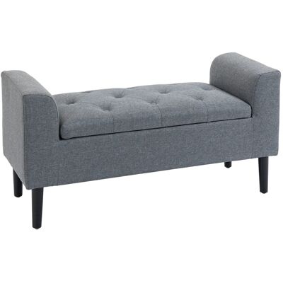 HOMCOM Sitzbank Polyester Gummiholz Hellgrau Schwarz 116B x 44T x 58H cm HOMCOM Sitzbank Polyester Gummiholz Hellgrau Schwarz 116B x 44T x 58H cm