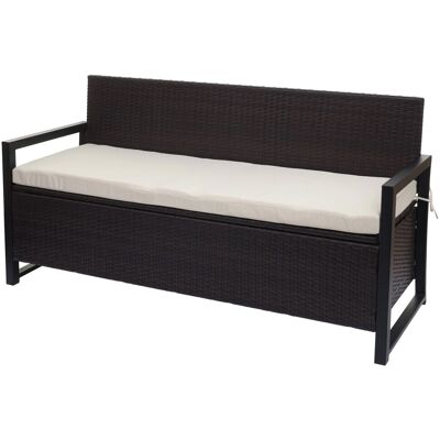 MCW Poly-Rattan 3er Sitzbank F39 Braun Kissen Creme MCW Poly-Rattan 3er Sitzbank F39 Braun Kissen Creme