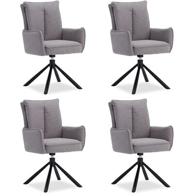 Homestyle4u Polsterstuhl Stoff Grau Drehbar 4er Set 3064 Homestyle4u Polsterstuhl Stoff Grau Drehbar 4er Set 3064