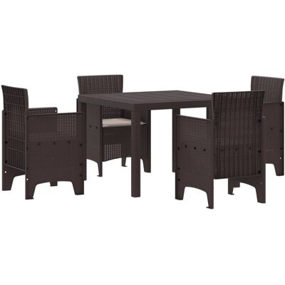 vidaXL - 5-Tlg - Braun Polyrattan - Garten-Set vidaXL - 5-Tlg - Braun Polyrattan - Garten-Set