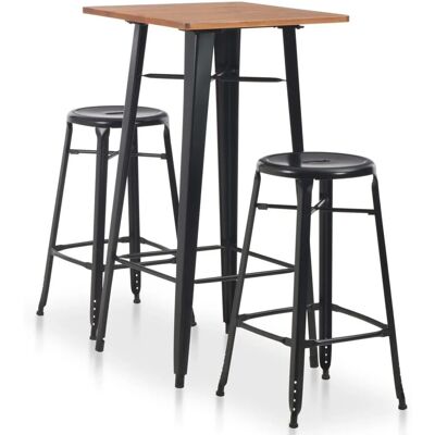 vidaXL 3 Teiliges Bar-Set Stahl Schwarz 276845 vidaXL 3 Teiliges Bar-Set Stahl Schwarz 276845