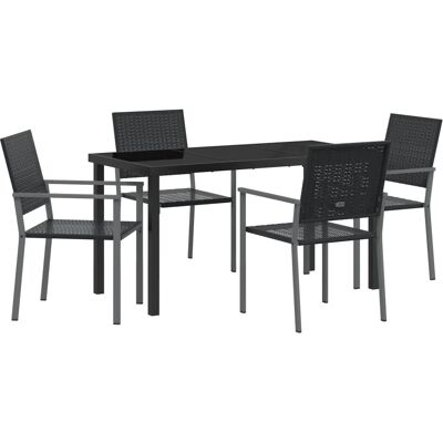 Vidaxl 3-Teile-Set - Schwarz - PE Rattan - Outdoor Stühle Vidaxl 3-Teile-Set - Schwarz - PE Rattan - Outdoor Stühle