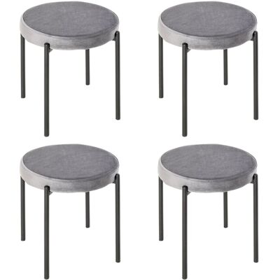 HOMCOM - Velvet Hocker-Set - Grau - Hocker HOMCOM - Velvet Hocker-Set - Grau - Hocker