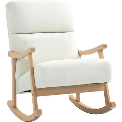 HOMCOM Schaukelstuhl Polyester Schaumstoff 65L x 90B x 98H cm Cremeweiß HOMCOM Schaukelstuhl Polyester Schaumstoff 65L x 90B x 98H cm Cremeweiß