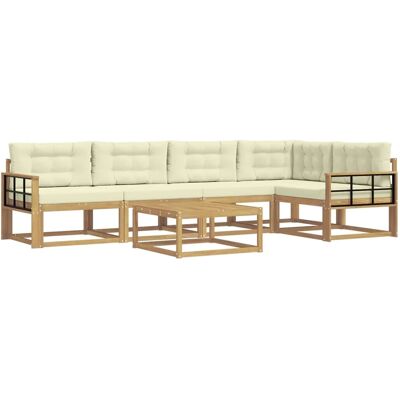 vidaXL Outdoor-Sofagarnitur 6 Stk Weiß und Creme 79 x 79 x 37 cm 3386489 vidaXL Outdoor-Sofagarnitur 6 Stk Weiß und Creme 79 x 79 x 37 cm 3386489