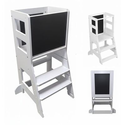 Relaxdays Lernturm MDF Weiß Höhenverstellbar Mit Kreidetafel Kippschutz 86 cm x 40 cm x 44 cm 9,9 kg Relaxdays Lernturm MDF Weiß Höhenverstellbar Mit Kreidetafel Kippschutz 86 cm x 40 cm x 44 cm 9,9 kg