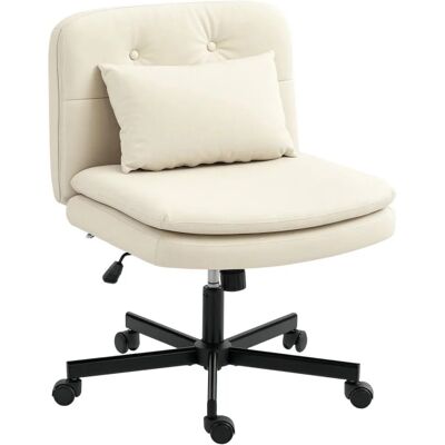 HOMCOM Bürostuhl Ohne Armlehnen Stuhl für Büro 63 x 67 x 93 cm Beige HOMCOM Bürostuhl Ohne Armlehnen Stuhl für Büro 63 x 67 x 93 cm Beige