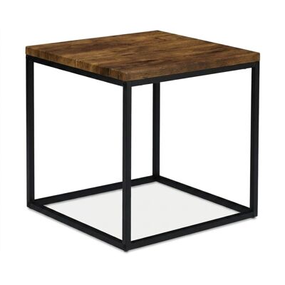 Relaxdays Beistelltisch Stahl MDF Braun Schwarz Industrial Design 45 cm x 45 cm x 45 cm 4,5 kg Relaxdays Beistelltisch Stahl MDF Braun Schwarz Industrial Design 45 cm x 45 cm x 45 cm 4,5 kg