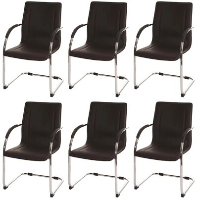 PROREGAL Konferenzstuhl 6er-Set Sammy 93x56x56cm Sitzhöhe 47cm Stahl Braun Besucherstuhl Freischwinger Lehnstuhl PROREGAL Konferenzstuhl 6er-Set Sammy 93x56x56cm Sitzhöhe 47cm Stahl Braun Besucherstuhl Freischwinger Lehnstuhl