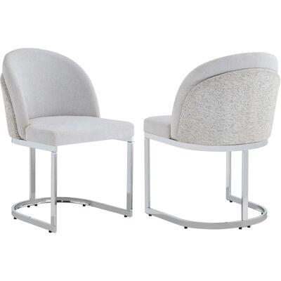 Merax Esszimmerstuhl 2er Set Chenille Hellgrau Silber Beine Merax Esszimmerstuhl 2er Set Chenille Hellgrau Silber Beine