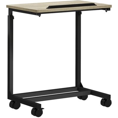 HOMCOM Beistelltisch Spanplatte Metall 55L x 36B x 62,5-82,5H cm Eiche HOMCOM Beistelltisch Spanplatte Metall 55L x 36B x 62,5-82,5H cm Eiche
