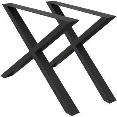 ECD Germany 2x Tischbeine X-Design X-Form 60x72 cm Schwarz Stahl Industriedesign ECD Germany 2x Tischbeine X-Design X-Form 60x72 cm Schwarz Stahl Industriedesign