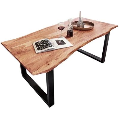 SAM Esstisch Baumkante Massiv Akazie Natur 140 x 80 Schwarz QUINN SAM Esstisch Baumkante Massiv Akazie Natur 140 x 80 Schwarz QUINN