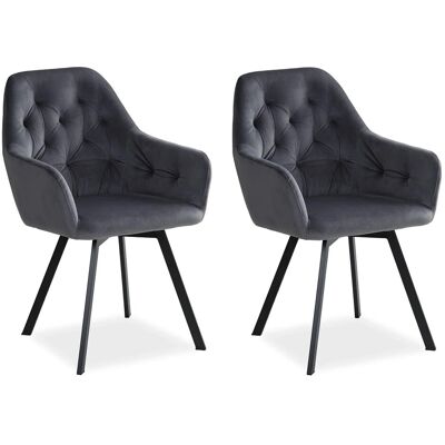 Homestyle4u Polsterstuhl Drehbar 2er Set in Grau 2351 Homestyle4u Polsterstuhl Drehbar 2er Set in Grau 2351