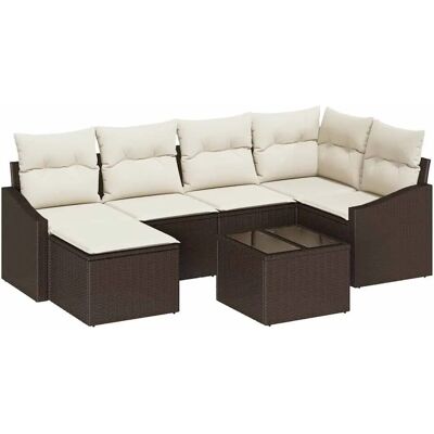 Witterungsbeständiges Korb-Esstisch-Set - Gartenmöbel Witterungsbeständiges Korb-Esstisch-Set - Gartenmöbel
