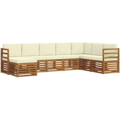 vidaXL Sofagarnituren 8 Tlg Natur und Creme Massivholz Akazie 3375270 vidaXL Sofagarnituren 8 Tlg Natur und Creme Massivholz Akazie 3375270