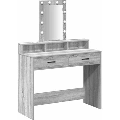 vidaXL Graues Sonoma Holzwerkstoff Großer Schubladen Schminktisch vidaXL Graues Sonoma Holzwerkstoff Großer Schubladen Schminktisch