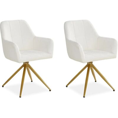 Homestyle4u Polsterstuhl Drehbar 2er Set in Beige 2730 Homestyle4u Polsterstuhl Drehbar 2er Set in Beige 2730