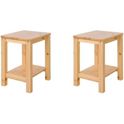 Homestyle4u Nachttisch 2er Set Holzhocker Hocker Holz Natur 2271 Homestyle4u Nachttisch 2er Set Holzhocker Hocker Holz Natur 2271