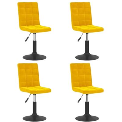 vidaXL - Drehstühle Set aus 4 - Samtgelb Senf - Esszimmerstuhl vidaXL - Drehstühle Set aus 4 - Samtgelb Senf - Esszimmerstuhl