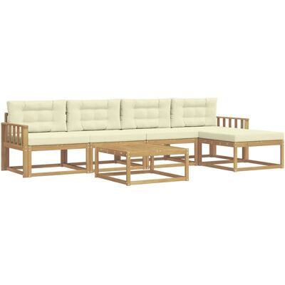 vidaXL Outdoor-Sofagarnitur 6 Stk Weiß und Creme 79 x 79 x 37 cm 3386334 vidaXL Outdoor-Sofagarnitur 6 Stk Weiß und Creme 79 x 79 x 37 cm 3386334