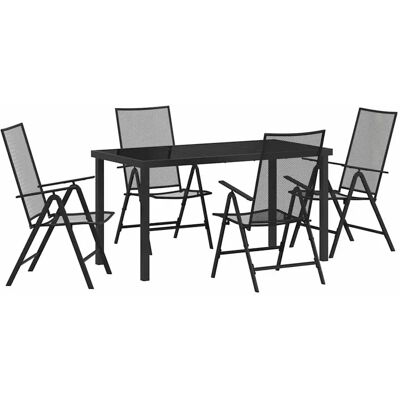 vidaXL - 5-teiliges - Anthrazit - Stahl - Garten-Essset vidaXL - 5-teiliges - Anthrazit - Stahl - Garten-Essset